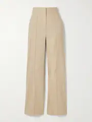[Veronica Beard] Veronica Beard - Cruz Linen-blend Wide-leg Pants - Beige - US6 US 6 Neutrals