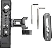 Universal Camera Cage Top Handle Grip, Adjustable with Detachable Slider, Multiple Screw Holes, Cold Shoe Mount for Microphone and Accessories, Aluminum Alloy Material, Lightweigh