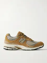 [New Balance] New Balance - 2002r Leather-trimmed Mesh And Suede Sneakers - Mustard - US7.5 US 7.5 Yellow