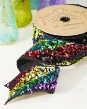 D. Stevens Sequined Ribbon, 2.5"W x 10 Yards ($104) w/tax