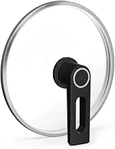 Woll Smart Lid, round, diameter 28 cm, lid knob with permanent ventilation, parking function, stainless steel edging, transparent, oven-safe up to 250°