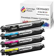 Cartridge Planet 4 Pack BCMY Compatible Toner Cartridge for HP 126A CE310A CE311A CE312A CE313A (1,200/1,000 (B/CMY) pages) for HP Color LaserJet CP1025 CP1025nw 100 color M175a M175nw 200 color M27..