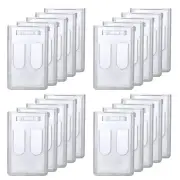 20 Pack Heavy Duty ID Badge Holder 2 Sided Hard Plastic Transparent Badge Hol...