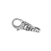 Sterling Silver Skull Double Head Opening Infinity Lobster Clasp #99246