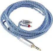 Linsoul Tripowin Zonie 16 Core Silver Plated Cable SPC Earphone Cable for 7hz Zero Dioko Timelesss AE TINHIFI T2 T3 Plus Wan’er Cadenza KZ AS10 QKZ HBB Tripowin Mele Olina (2pin-0.78mm, 3.5mm, Blue)
