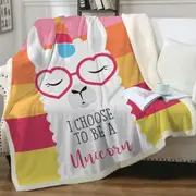 Funny Llama Unicorn Throw Blanket