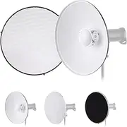 22 Inch Beauty Dish Studio P graphy Reflector Diffuser with Honeycomb Soft Cloth for Mount lite Strobe Light(White nal Surface) White