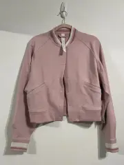 NWT Size L Lululemon Snap Front Collegiate Jacket Pink Haze PKHZ