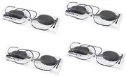 4 Sets of Professional Eye Protective Goggles for Uv and Light Therapy - Adjustable Silicone Eye Shields with Storage Case for Tanning and Red Light Therapy