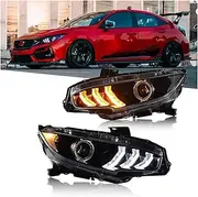 Headlights Assembly 10th Gen Sedan Hatchback Type R Sport EX Hatch FK7 FK8 Startup Front Lamps Compatible With Civic 2016-2021