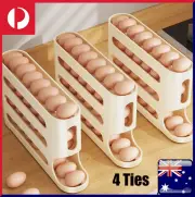 Automatic Slide Eggs Storage Box Ladder Space Saver Rolling Fridge Egg Holder