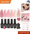 Gel Nail Polish Set, 6 Colors Jelly Gel Polish Nude Pink Gel Neutral Nail Art...