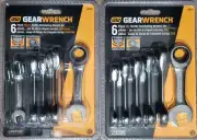 GearWrench 12 PC SAE Metric Stubby Ratcheting Wrench Set New!