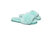 AUSTRALIAN SHEPHERD UGG Women Fluffy Slides Nala Baby Blue / AU Ladies 10-11 / EU 41-42 /XL
