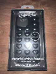 For iPhone 13 Pro Max Isla Rae Black Heart Gel Protective Case