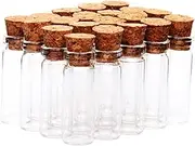 VINTORKY 24pcs Wishing Bottle Coffee Clear Apothecary Jars with Lids Spell Small Favor DIY Mini Bottle Transparent Bottles Party Bottles with Cork Overnight Cork Bottles Miniature Wooden