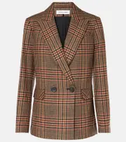 [Veronica Beard] Veronica Beard Sevyn plaid virgin wool blazer AU 10 brown