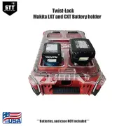 Milwaukee PACKOUT Twist Lock battery holder Makita LXT and CXT