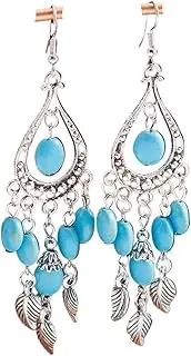 [Generic] Drop Earrings for Women Dangle Hooks Earrings Girls Party Holiday Gifts(Blue)