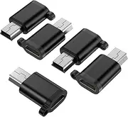 Mini USB Male to Micro USB Female Adapter, USB Female to Mini USB 2.0 Male Convert Connector Support Charging &Data Transfer Compatible for Digital Camera/MP3 Player/Mobile Hard Drive/Dash Cam(5 Pack)