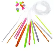Tinksky 12 Sizes Colorful Plastic Carpet Crochet Hooks Knitting Needles 3.5mm