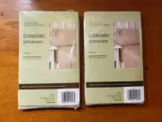 Set of 2 Mainstays Pillowcases 130 Thread Count Standard Size Vallejo Tan