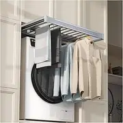 Invisible Drying Rack, Washing Machine Trouser Rack, Built-in Wardrobe Pull-Out Basket, Space Saving Retractable Pull-Out Trouser Rack Drawer(Gray,560-660mm)