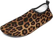 [BTCOWZRV] Water Shoes for Women Men Cool Cheetah Leopard Water Sports Shoes Slip-on Breathable Lightweight Athletic Aqua Sock