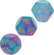 UPKOCH 3pcs Sided Funny Game Dices Acrylic Dices for Parties Gatherings Purple Multi Faceted Props for Bars Family Fun and Creative Decor