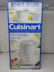 Cuisinart 1.5 Quart Frozen Yogurt Ice Cream Sorbet Maker W/ Bonus Extra Bowl NEW