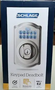 Schlage Camelot Electronic Keypad Single Cylinder Deadbolt~Satin Nickel (SEALED)