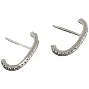 ANYCO Earrings Sterling Silver Minimalist Bar French Exquisite Zircon Stud For Women Girl Fashion Stylish Rock Punk Accessories Jewelry Gifts