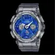 CASIO 卡西歐 G-SHOCK 時尚率性 金屬光澤 半透明灰 雙顯系列 藍色(GMA-S120TB-8A)[秀時堂]