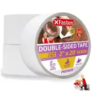 Removable Double Sided Tape Clear 2 inch x 20 Yards (Pack of 3, 180 Feet Tota...