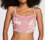 Victoria's Secret Wireless Lightly Lined Corset Cropped Cami Bra Top Velvet Pink