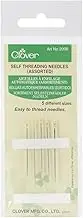 Clover Needlecraft Self-Threading Needles, Assorted, Silver, 2006