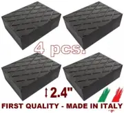 SET 4 pcs 2.4" Tall Solid Rubber Stack Blocks for Any Auto Lift or Rolling Jack