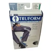 TRUFORM Leg Health Men's Knee High Dress Socks 15-20 mmHg Medium Navy