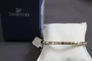 Swarovski Domino Bangle Bracelet 5166704 Yellow Gold CRY/PRO Medium with Box NWT