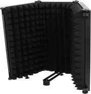 BESTonZON Noise Isolation Shield for Recording Mic Windscreen Cover Pops Filter Black