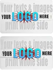 Custom Logo USB Flash Drive in Credit Card Shape, Personalised Memory Stick in Bulk for Promotion(500pcs, 128MB)