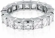 [HEARTS AND YOU] 5ct Asscher Cut Moissanite Full Eternity Wedding Band White Gold Plated Stylish