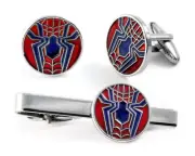 Avengers Cufflinks, Marvel Spiderman Tie Clip, Comic Book Geeky Wedding Presents