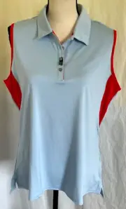 NWT Adidas Women’s Climacool 3-Stripes Back Sport Shirt in Blue & Red - Size XL*