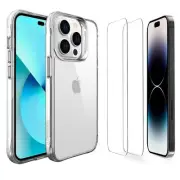 iCoverLover For iPhone 15 Pro Max Case + 2 Glass Screen Protectors Clear