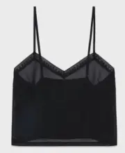 Savage x Fenty Logo Trim Mesh Cami Black Size Large NWT