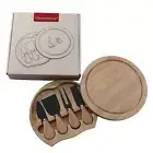 NNEDSZ Black Premium Wooden Cheese Board Set with Knives - Perfect for Entertain