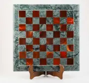 Green Marble Chess Table Top, Marble Semi Precious Chess Top, Home Decor Gifts