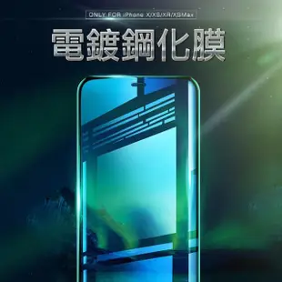 iPhoneXR 滿版電鍍9H鋼化玻璃手機保護貼(XR保護貼 XR鋼化膜)