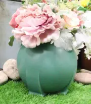 Ebros Teco Art Pottery by Frank Lloyd Wright Contemporary Satin Green Orb Vase